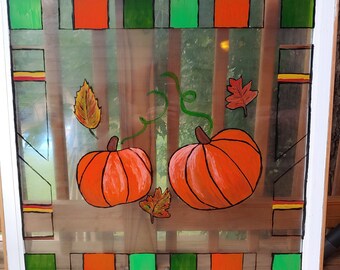 Pumpkin Glass Window