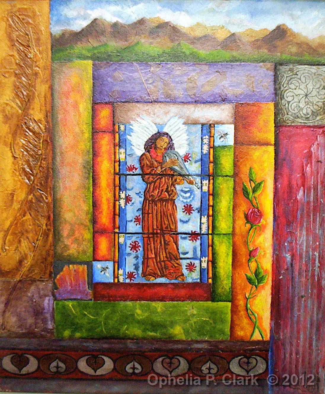 Italy【天使】Mixed Media Original Oil and Mixed Media, Titled 