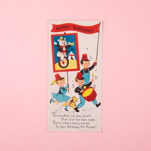 Vintage Birthday Card / Kids Jigsaw Puzzle Card