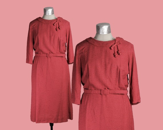 Vintage LARGE 1950's / 1960's Red Cherry Evening … - image 1