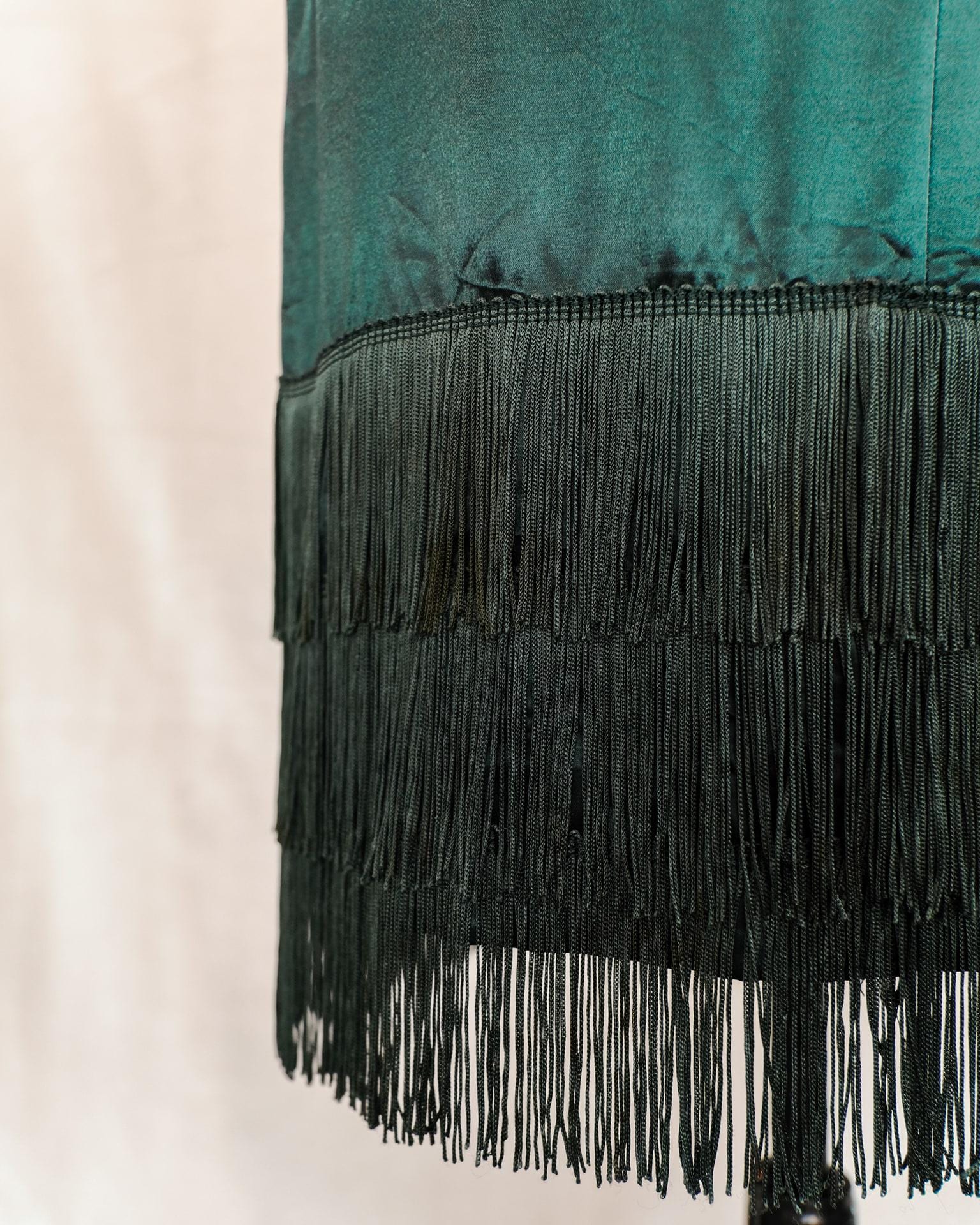 XL / PLUS SIZE Vintage Emerald Green Flapper Dress// #68