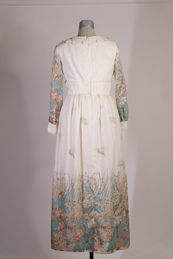 Large RARE STUNNING Vintage HIPPIE Wedding Dress … - image 9