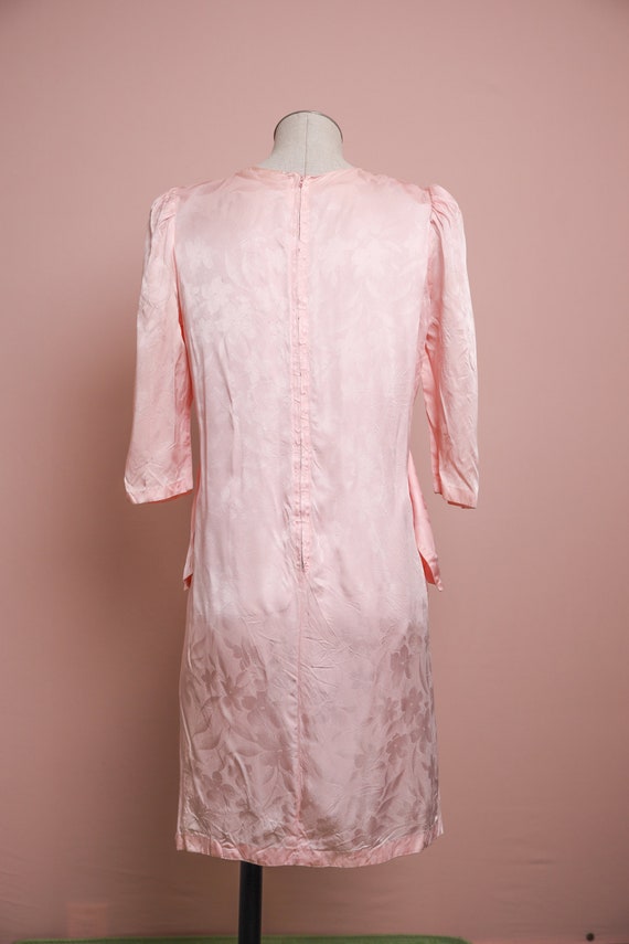 Vintage Pink 1940's Pink Silk Evening Dress / Siz… - image 10
