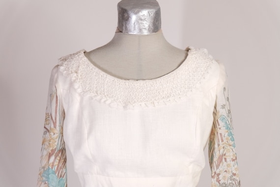 Large RARE STUNNING Vintage HIPPIE Wedding Dress … - image 2