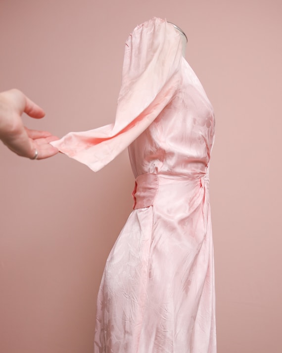 Vintage Pink 1940's Pink Silk Evening Dress / Siz… - image 7