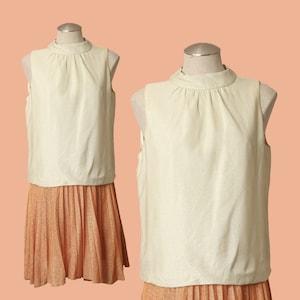 Vintage GOGO 1960&#39;s Sparkle Cream and Orange mini shift dress size: Medium / #E