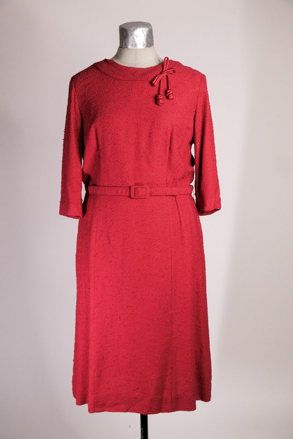 Vintage LARGE 1950's / 1960's Red Cherry Evening … - image 4