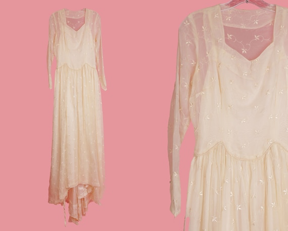 Vintage Wedding Dress / 1950's Wedding Dress / Vin