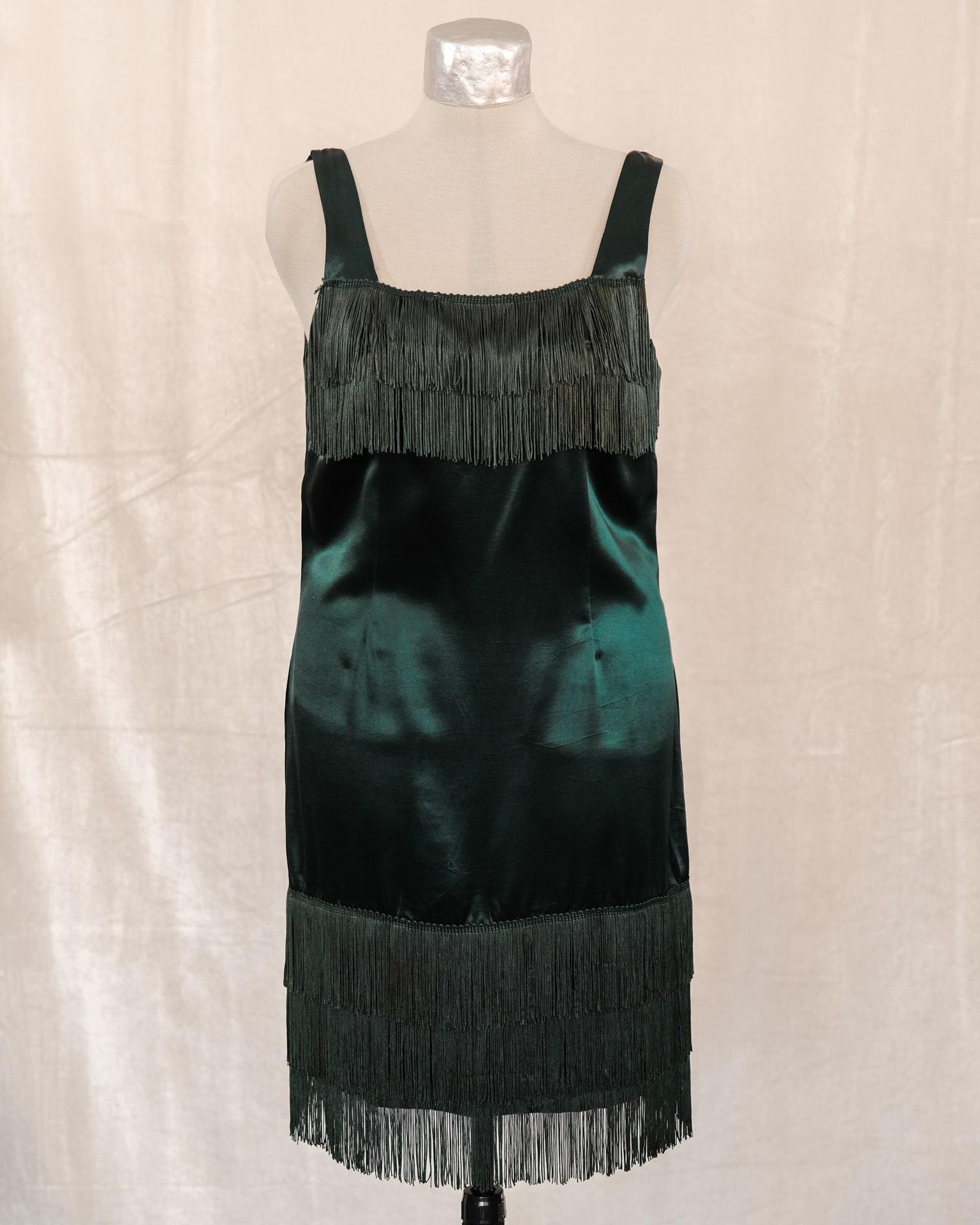 slim fit dress slacks Evelyn Plus Size 1920s Gatsby Dress in Green main image 1