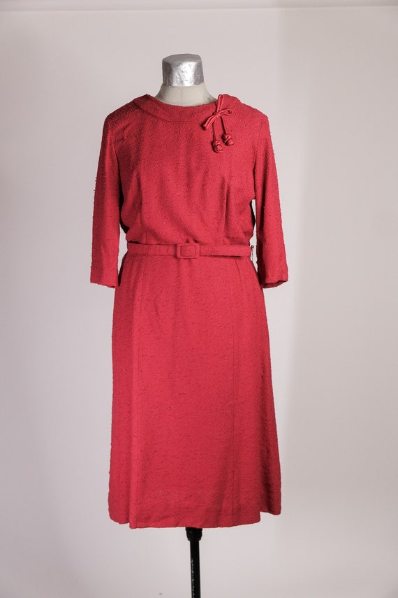Vintage LARGE 1950's / 1960's Red Cherry Evening … - image 3