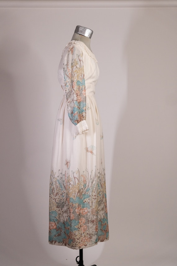 Large RARE STUNNING Vintage HIPPIE Wedding Dress … - image 7