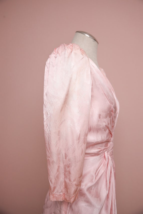 Vintage Pink 1940's Pink Silk Evening Dress / Siz… - image 8