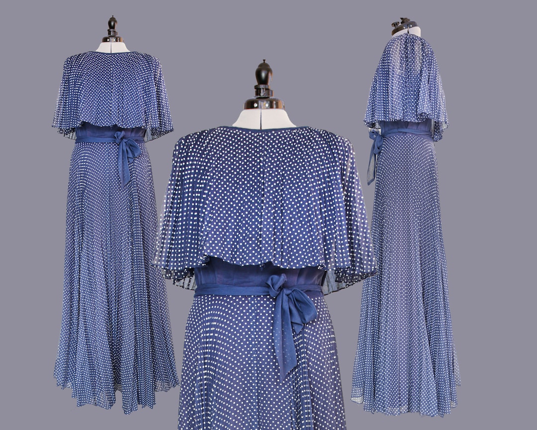 Blue Vintage Polka Dress main image 0