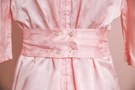 Vintage Pink 1940's Pink Silk Evening Dress / Siz… - image 5