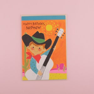 Vintage Nephew Birthday Card / 1950&#39;s Cowboy Birthday Card