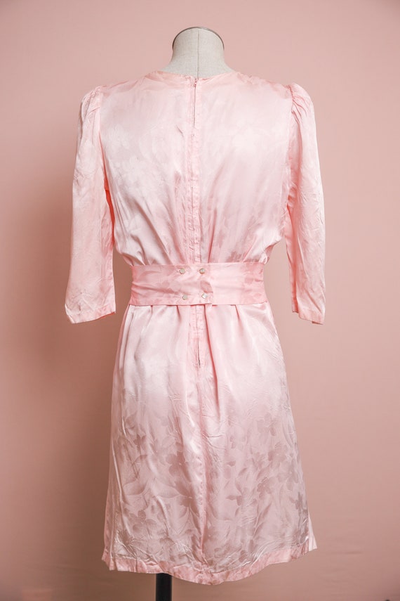 Vintage Pink 1940's Pink Silk Evening Dress / Siz… - image 4