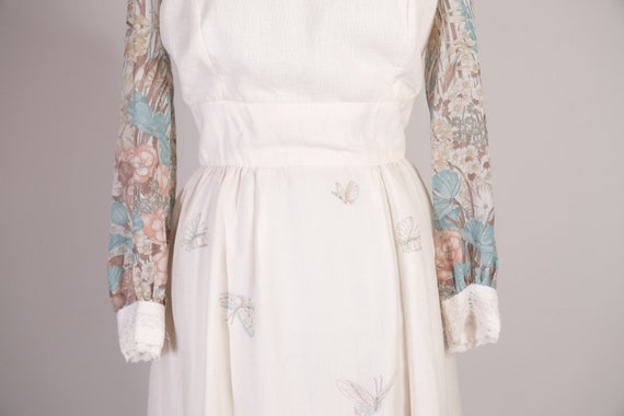 Large RARE STUNNING Vintage HIPPIE Wedding Dress … - image 3