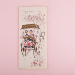 Cartão de parabéns vintage não utilizado com envelope