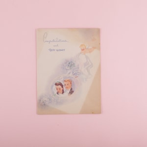 Vintage Congratulations Wedding Bride and Groom Card