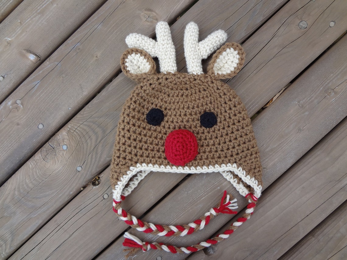 Reindeer Crochet Hat PATTERN PDF 7 Sizes Instant Download Etsy