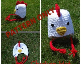 Chicken Hat Crochet PATTERN