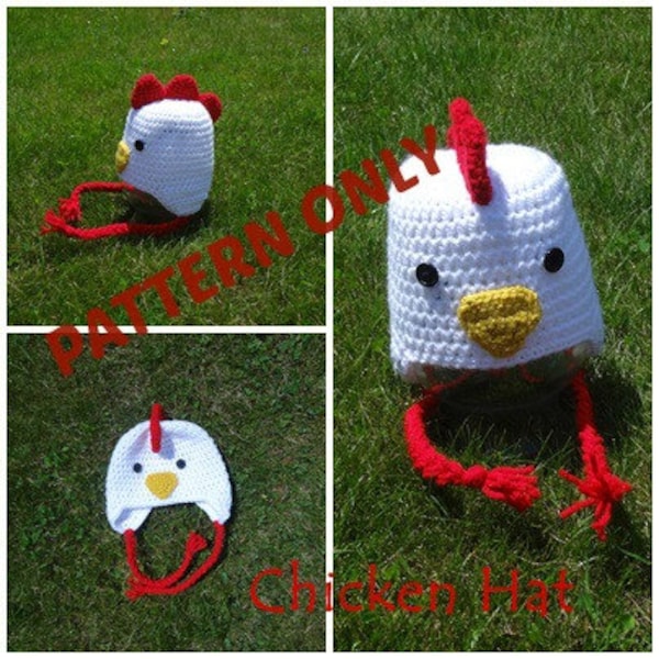 Chicken Hat Crochet PATTERN