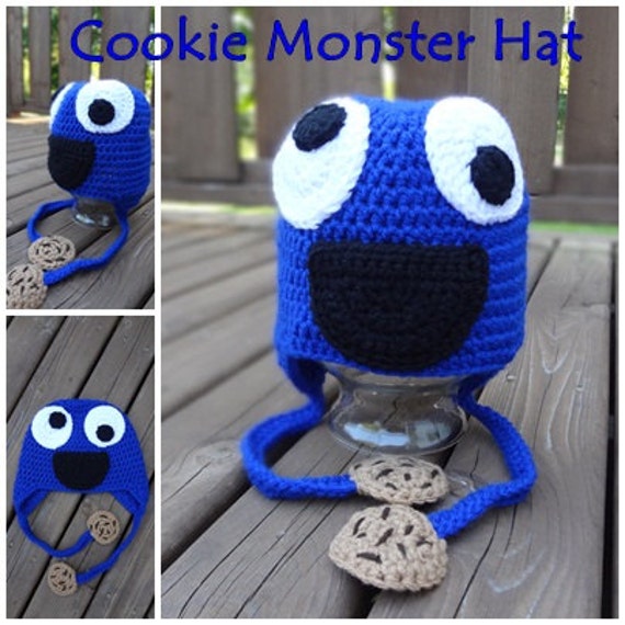 Cookie Monster Crochet Hat PATTERN Five 