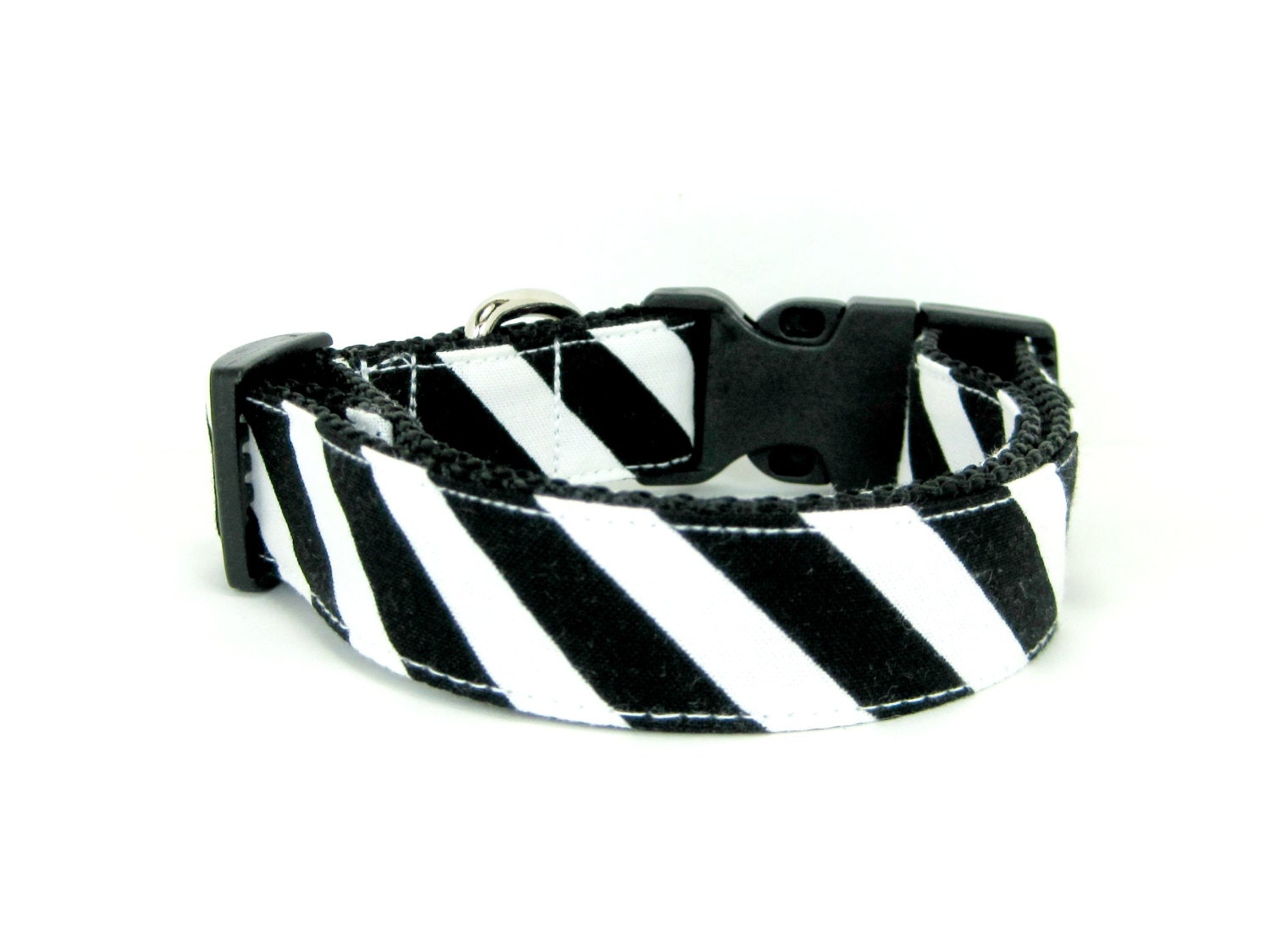 Flower Dog Collarblack and White Striped Collar With Etsy