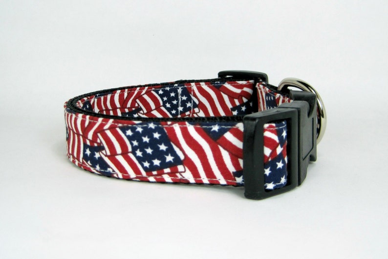 Patriotic & American Dog Collar With Flower Set Etsy