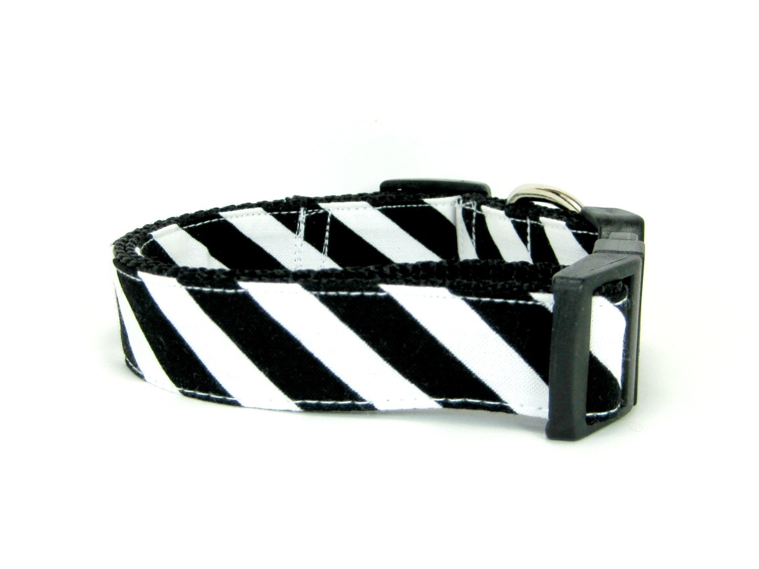 Flower Dog Collarblack and White Striped Collar With Etsy
