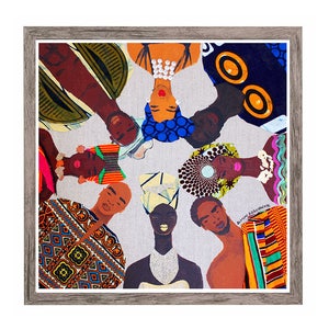 Bunte afrikanische Mode Männer und Frauen - Art Wall Print