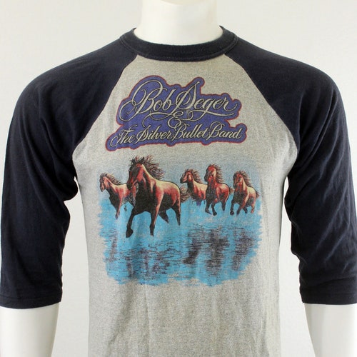80's Bob Seger and The Silver Bullet Band Raglan T-Shirt L XL
