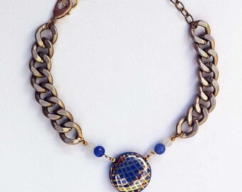 Cornflower Blue Kazuri Short Necklace