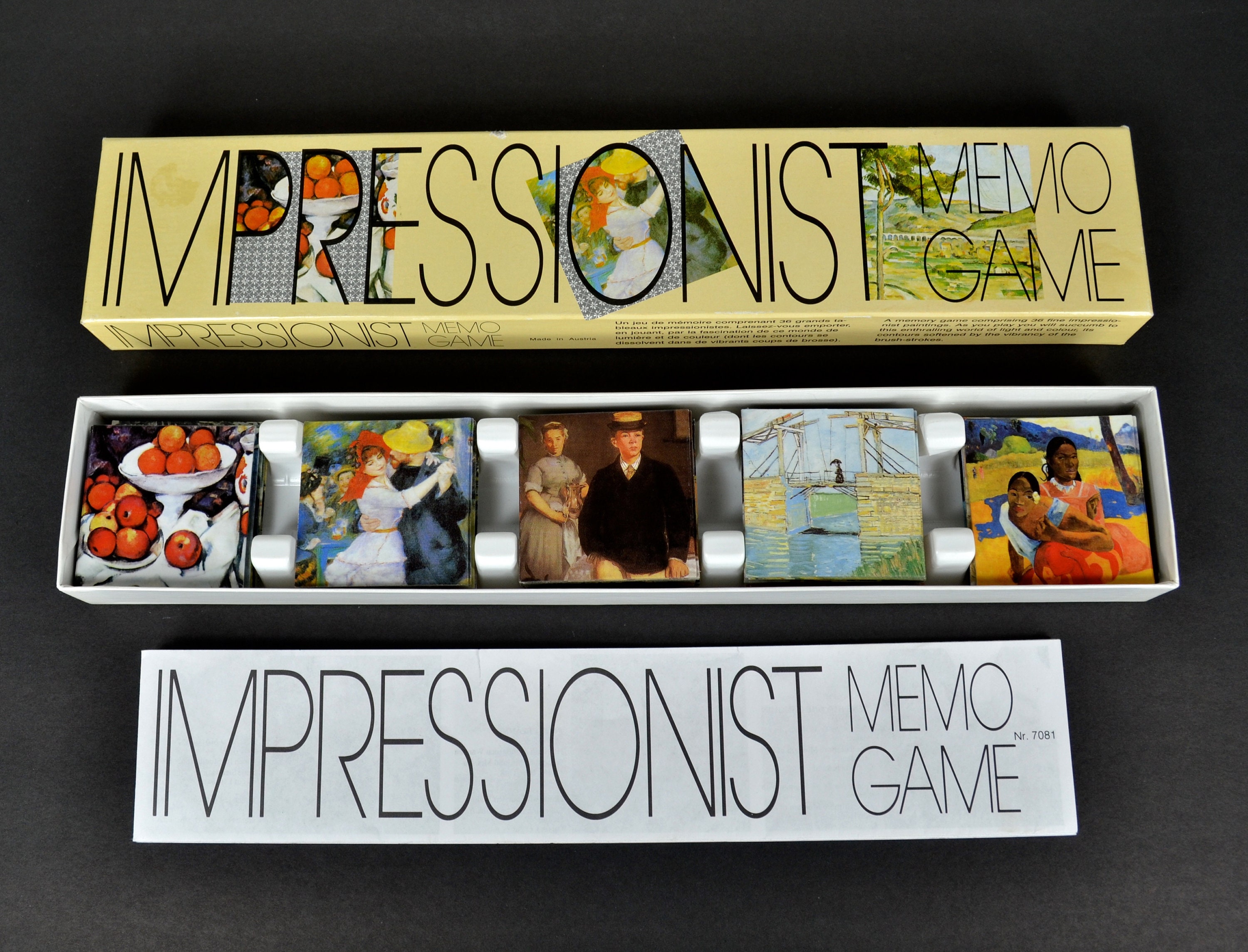 Memo Impressionist Edition Piatnik Memory game playing cards art images 
