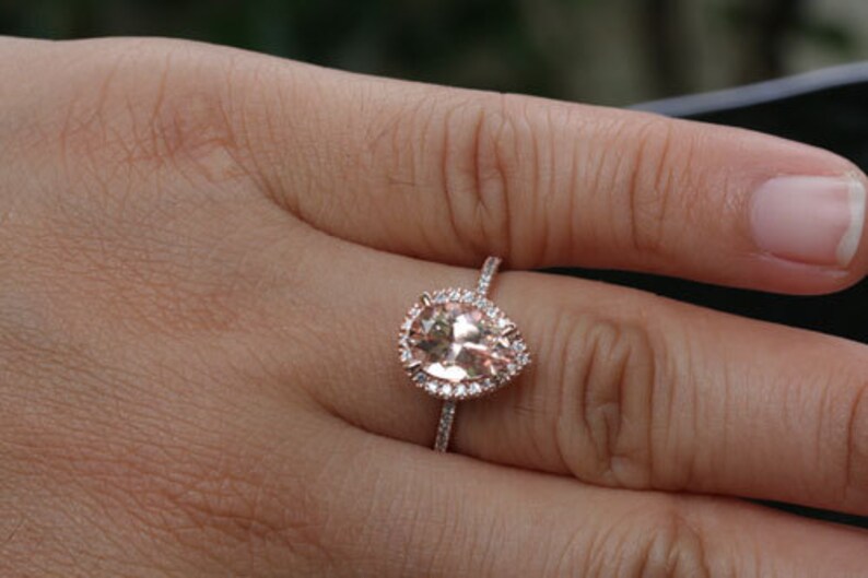 pear morganite engagement ring pear morganite engagement ring