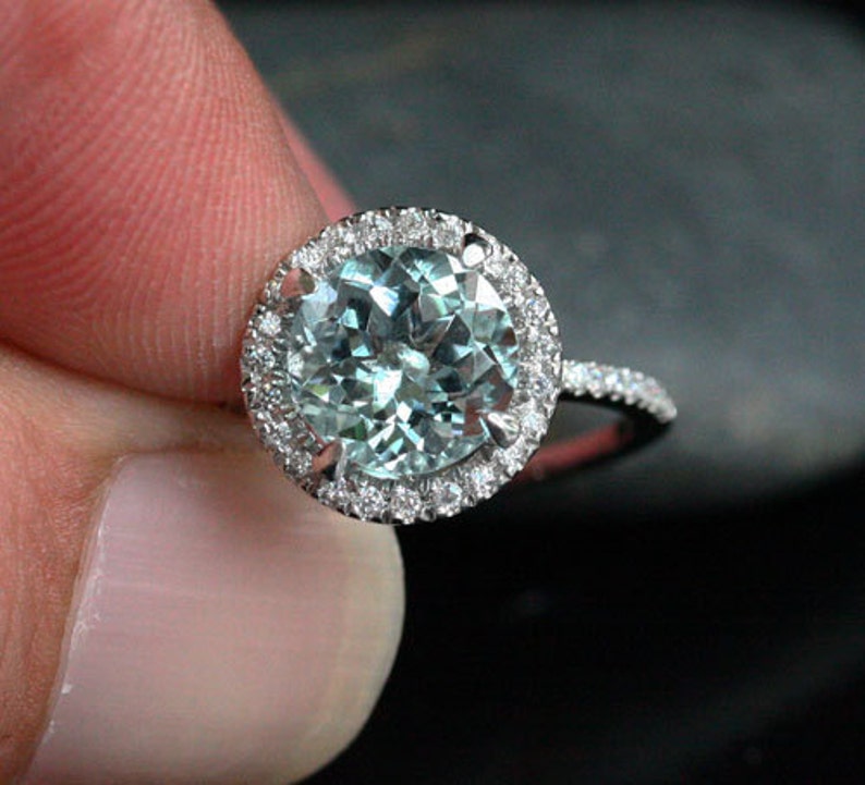 Aquamarine Engagement Ring Aquamarine Wedding Ring with