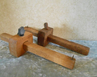 Two Early 1900's Wood Carpenter's Scribes