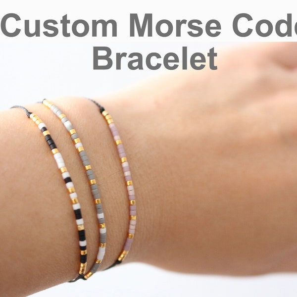 Benutzerdefinierte Morse-Code-Armband, Sorority Armbänder, Morse-Code-Armbänder, Familienarmband, personalisiertes Geschenk, personalisiertes Armband
