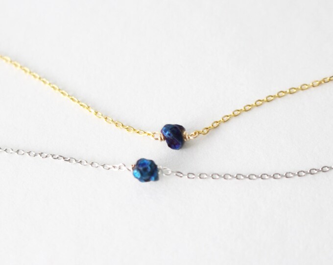 Tiny Raw Crystal Bracelet // Blue Rock Bracelet Gold or Etsy