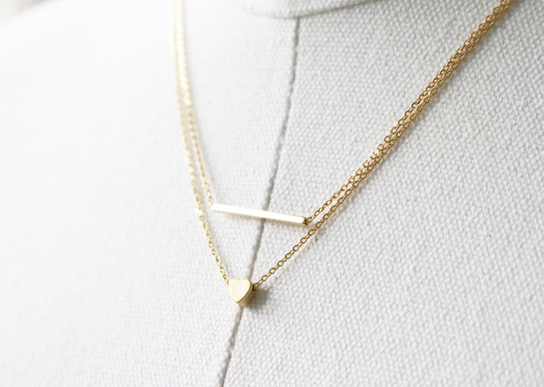 Gold heart necklace Tiny Heart necklace bridesmaid gift Silver necklace necklace Heart necklace