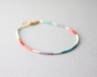 Multi Color beaded bracelet, Delicate beaded bracelet, Tiny beaded bracelet, minimal beaded bracelet, summer bracelet