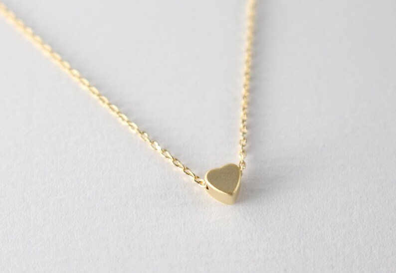 Gold heart necklace Tiny Heart necklace bridesmaid gift Silver necklace necklace Heart necklace