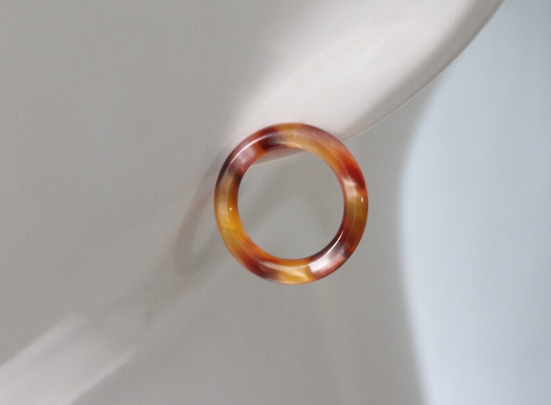 Circle stud earrings Acetate Circle studs floral Circle Earrings Circle earrings