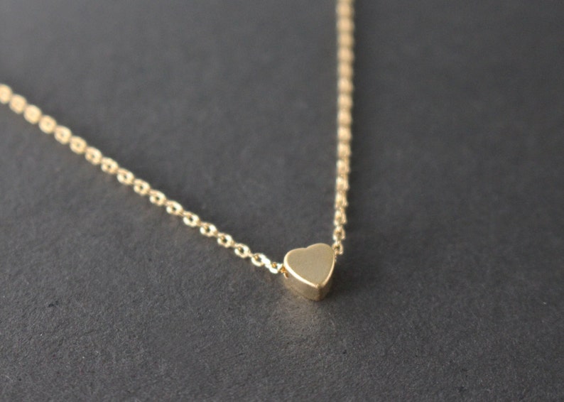 Gold heart necklace Tiny Heart necklace bridesmaid gift Silver necklace necklace Heart necklace