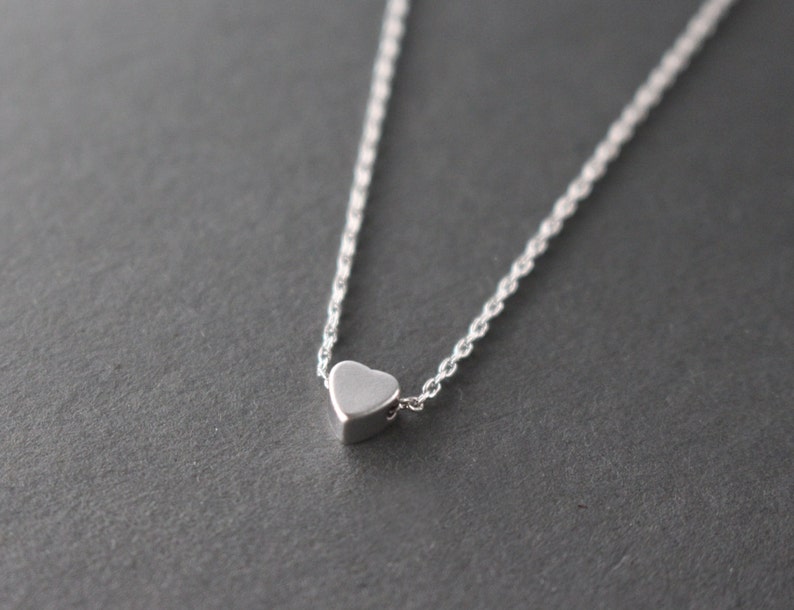 Gold heart necklace Tiny Heart necklace bridesmaid gift Silver necklace necklace Heart necklace