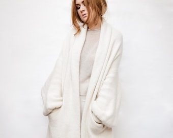 Cashmere Mohair Cardigan Long Knit Cardigan Blanket - Etsy