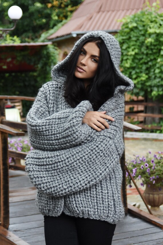 chunky hooded cardigan