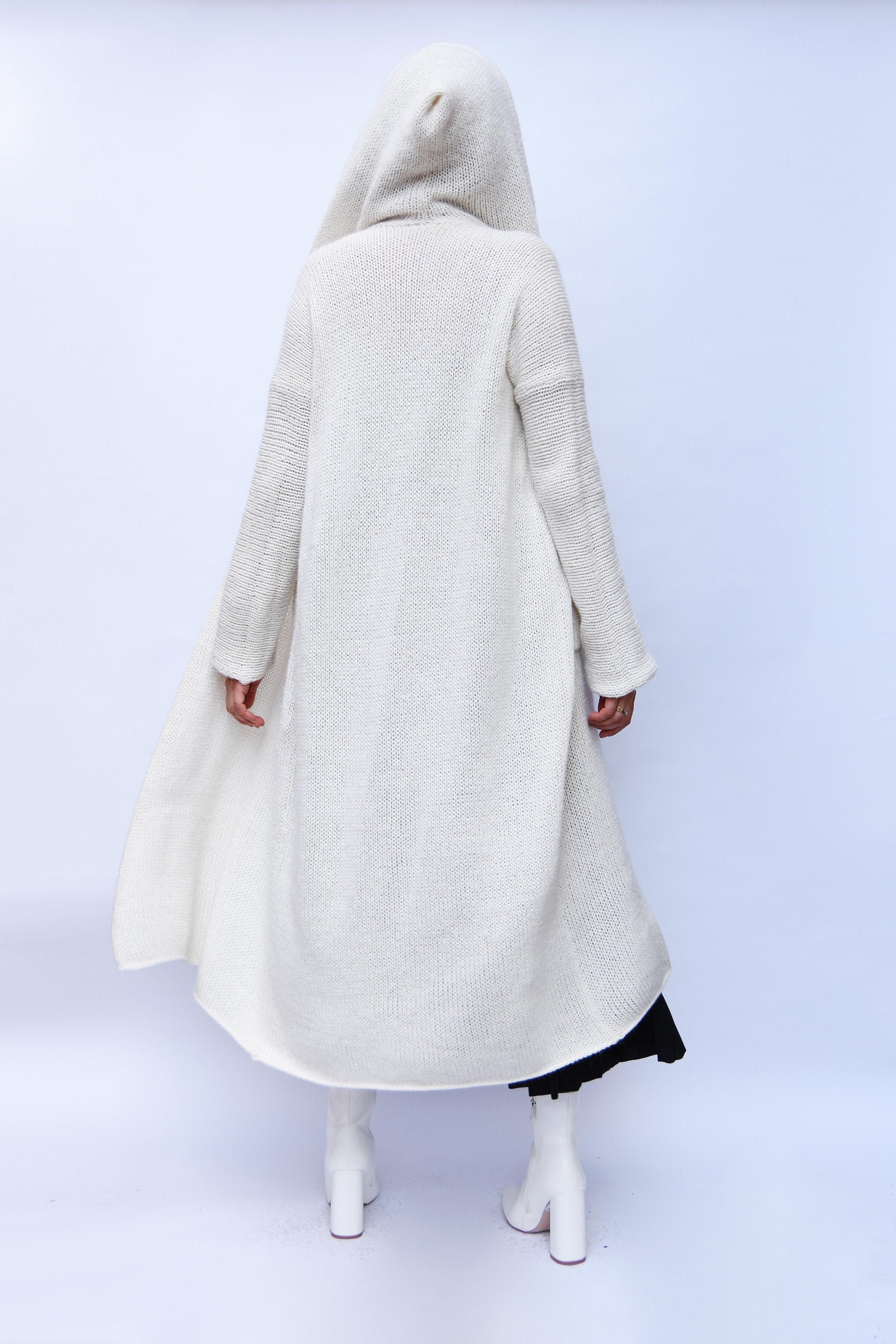 Maxi Cardigan Casual Hooded Knitted Coat Long Cardigan Light - Etsy UK