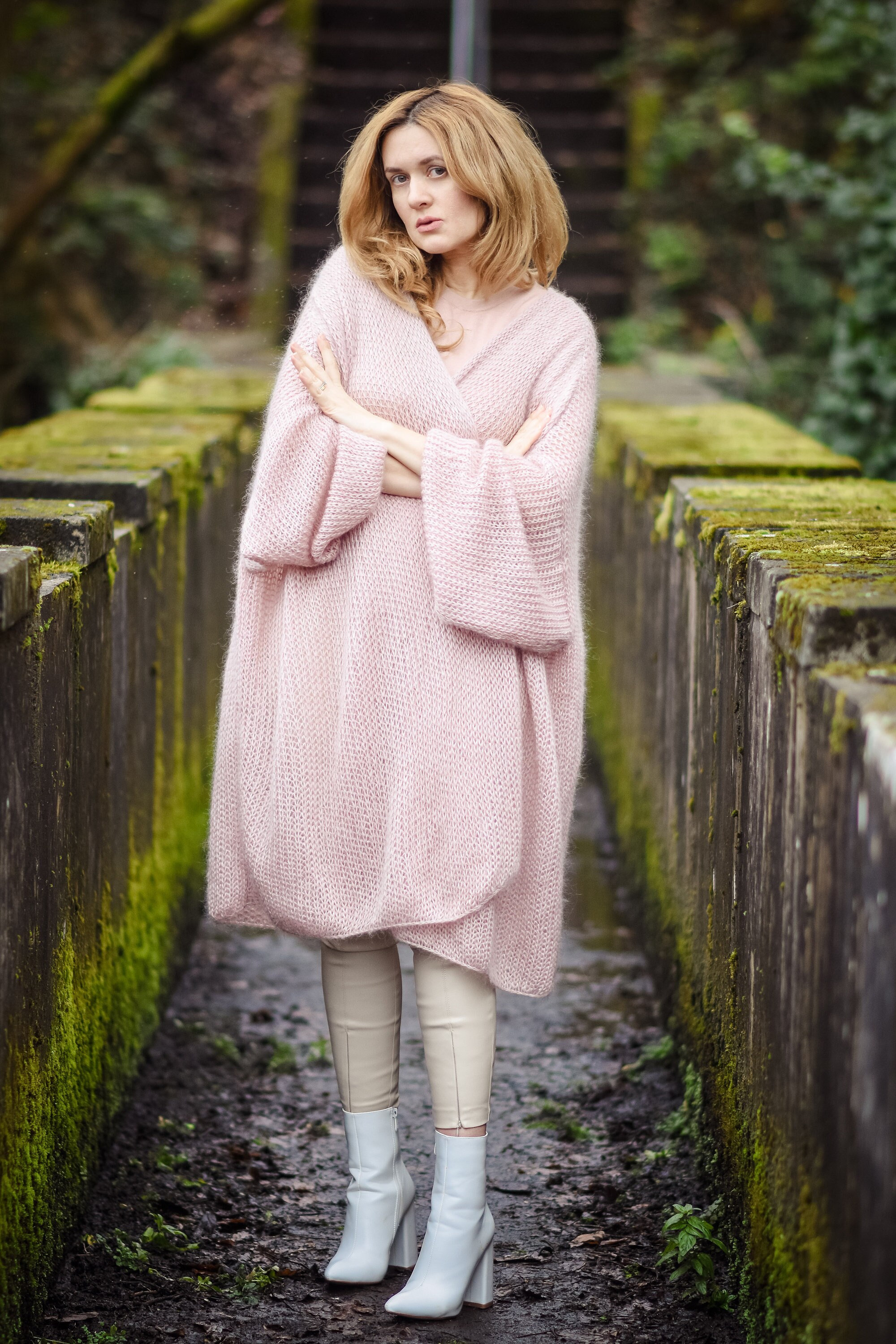 Mohair Cardigan Oversized Lightweight Fluffy Cardigan in Blush Etsy UK