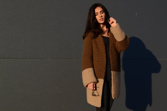 beige colour cardigan